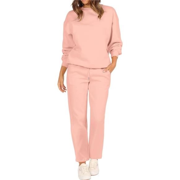 Women's Two Piece Oversized Loose Outfits Long Sleeve Pullover Tops & Pants - Picture 1 of 7
